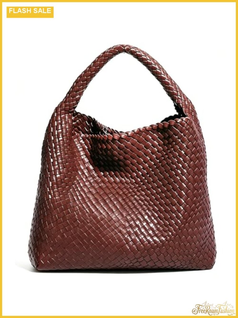 Handwoven Faux Leather Tote Bag with Clutch, Hobo Shoulder Bag, Large Work